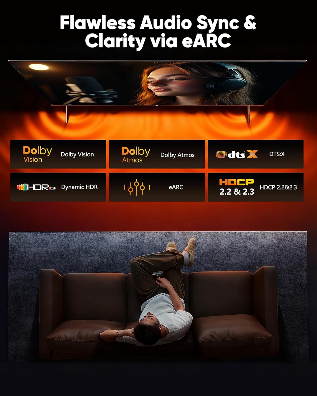 Snowkids 16K 10K 8K HDMI Cable 96Gbps 6.6FT/2M, 48Gbps Ultra High-Speed HDMI Cables Cord, 8K@120Hz, 4K@240Hz HDCP 2.3 & Dynamic HDR Compatible for TV/Monitor/Projector/Entertainment & More