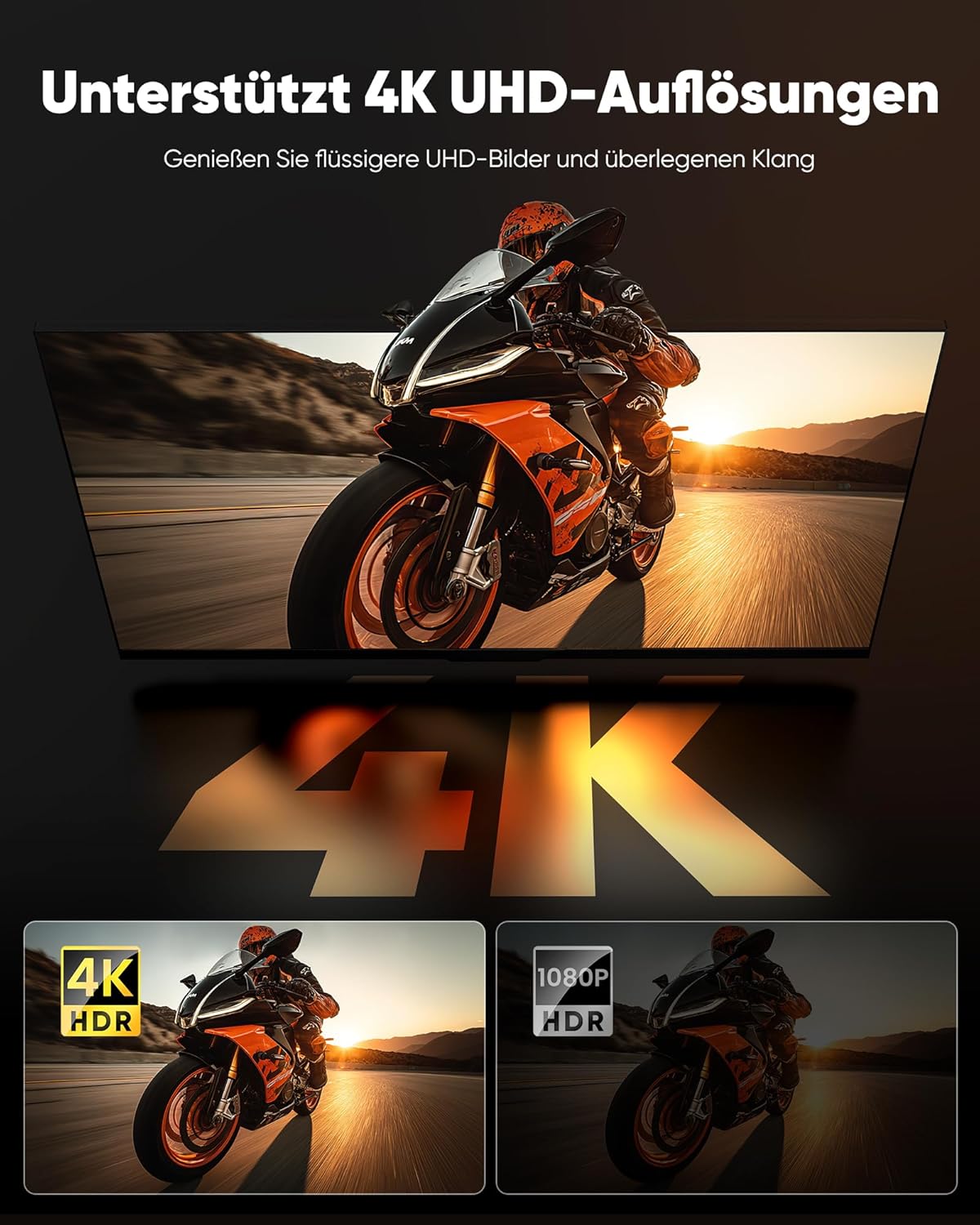 Display Port to HDMI - Male to Female Cable 1m grey