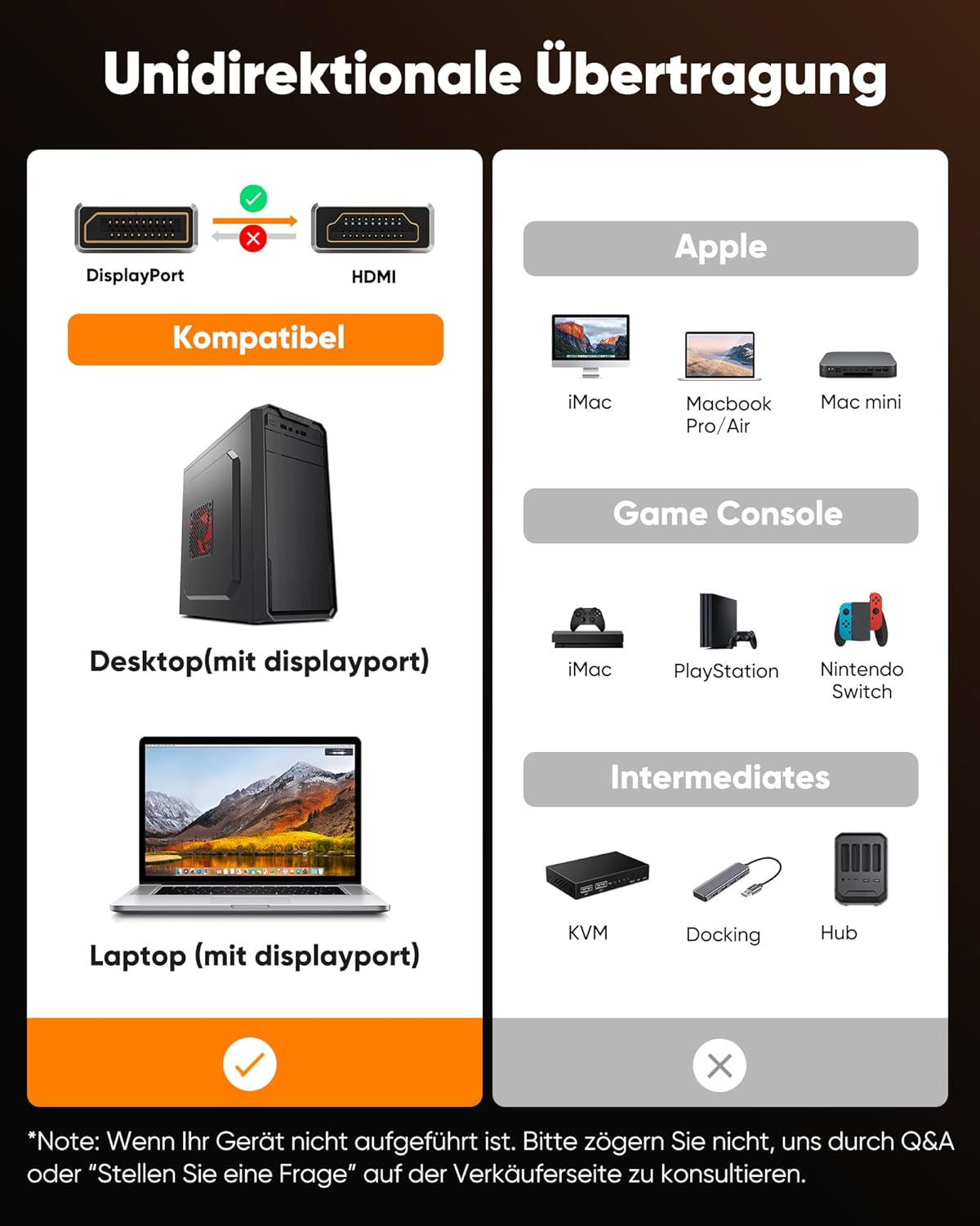 Display Port to HDMI - Male to Female Cable 1m grey
