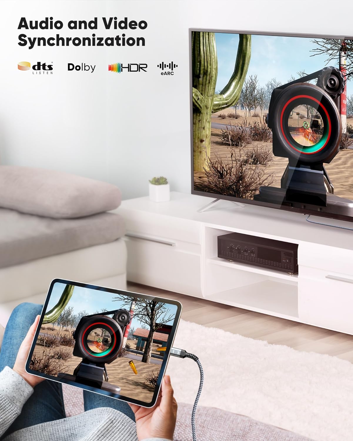 SNOWKIDS Mini HDMI to HDMI Cable 3 m 4K High Speed HDMI to Mini HDMI Cable 4K @ 60Hz 2K @ 120Hz Nylon Cable, Supports 1080p, 720p, 3D, UHD, ARC, Ethernet, High Speed Camera, HDTV, Monitor