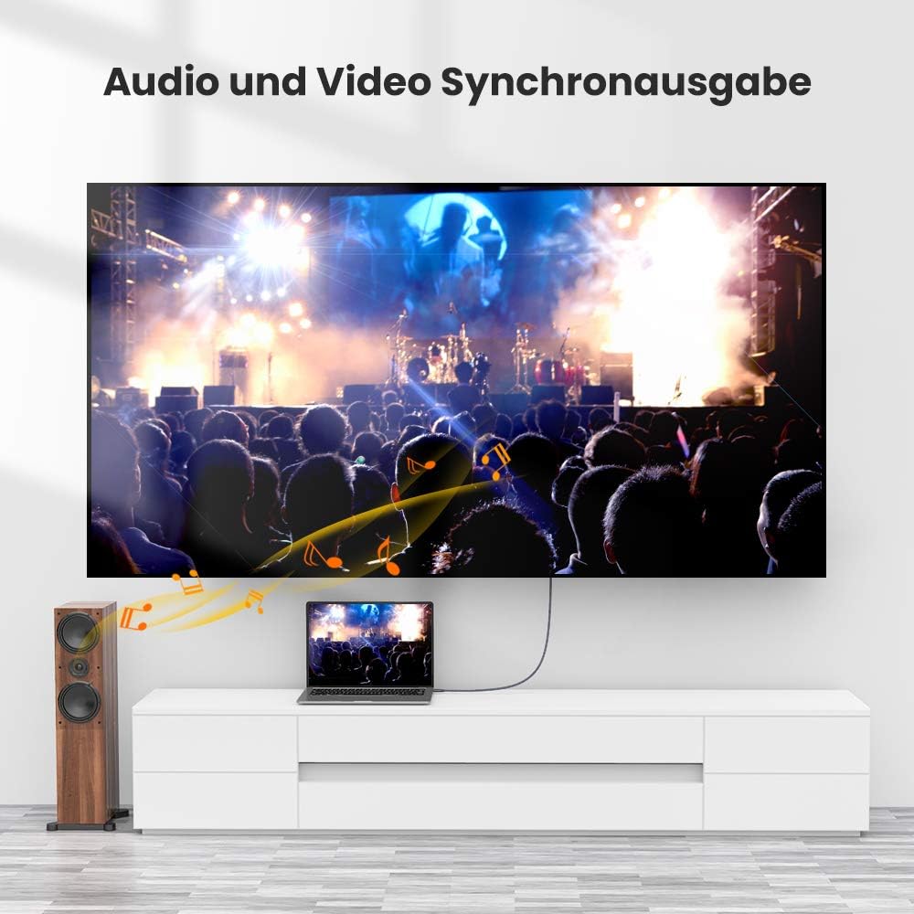 Snowkids Micro HDMI Cable 1.8 m, Micro HDMI to HDMI Cable with Ethernet, 4K Ultra HD, 3D, Full HD, 1080p, HDR, ARC, High Speed Cable, 2 Metres, Compatible with HDMI Standard 2.0a/b, 2.0, 1.4a