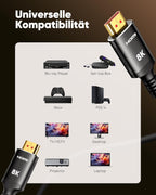 SNOWKIDS HDMI 2.1 Cable 3 m Pack of 2, 10K 8K HDMI Cable 48Gbps High Speed 8K @ 60Hz Ultra HD HDMI Cable 4K @ 120Hz HDR 10, HDCP 2.2 & 2.3, RTX 3080 eARC Compatible with PS-5 TV X-Box Projector