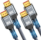 Snowkids 8K HDMI Cable 2m 2 Pack, HDMI 2.1 Cable, 8K@60Hz HDMI Lead, 4K@120Hz, eARC HDR10 4:4:4| 21:9, HDCP 2.2/2.3, 3D, VRR, Ethernet, Compatible with Latest game console/TV/HDTV/Blu-ray