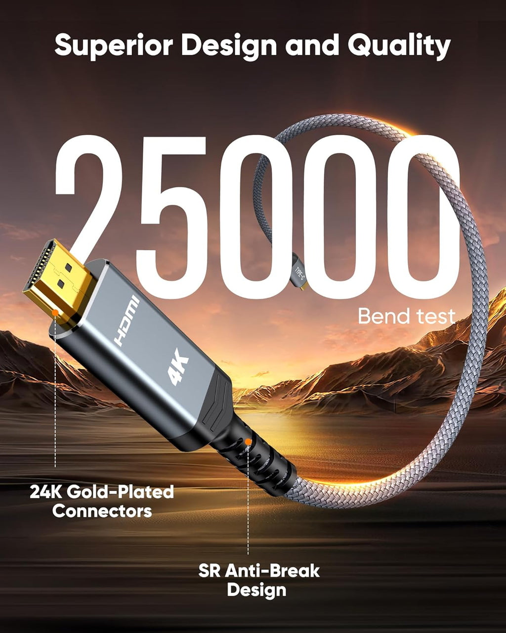 USB C to HDMI Cable 6ft 4K 60Hz, Snowkids 4K [Anti-Interference, Gold-Plated] USB Type C to HDMI Cable Thunderbolt 3/4 Compatible for Mac-Book Pro/Air, i-Pad Pro, Android Ga-laxy s22/S20, Surface Pro