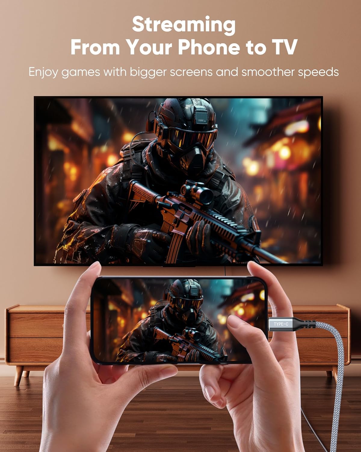 USB C to HDMI Cable 6ft 4K 60Hz, Snowkids 4K [Anti-Interference, Gold-Plated] USB Type C to HDMI Cable Thunderbolt 3/4 Compatible for Mac-Book Pro/Air, i-Pad Pro, Android Ga-laxy s22/S20, Surface Pro