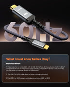 USB C to HDMI Cable 6ft 4K 60Hz, Snowkids 4K [Anti-Interference, Gold-Plated] USB Type C to HDMI Cable Thunderbolt 3/4 Compatible for Mac-Book Pro/Air, i-Pad Pro, Android Ga-laxy s22/S20, Surface Pro