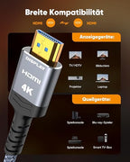 SNOWKIDS 4K HDMI Kabel 12M, 18Gbps High Speed HDMI 2.0