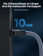 Snowkids Cat 8 Network Cable 5 m, 40 Gbps LAN Cable High Speed 2000 MHz S/FTP Ethernet Cable POE Gigabit RJ45 Nylon Braided Gold-Plated Patch Cable for PS5/4 Router Modem TV Switch Laptop